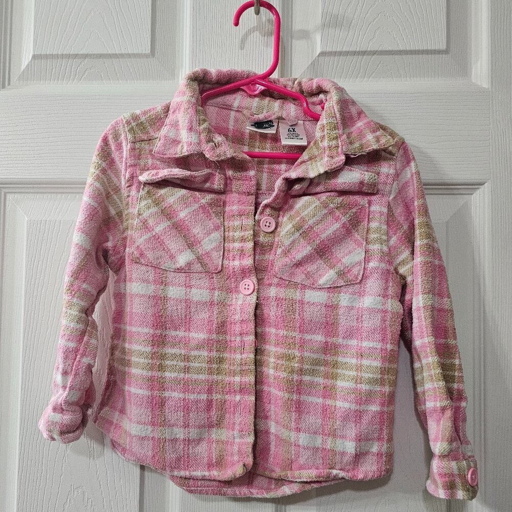 Extremely Me Flannel Button-up Toddler Girl Shirt Size 6x